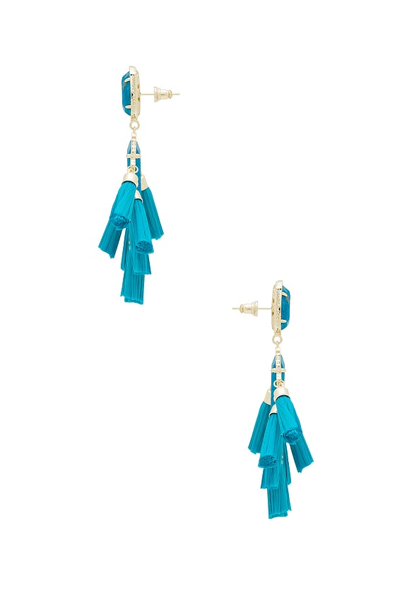view 2 of 2 Kristen Earrings in Gold & Aqua Howlite