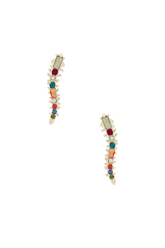 view 1 of 2 Sinclair Earring Climber in Gold Multi Gem Mix