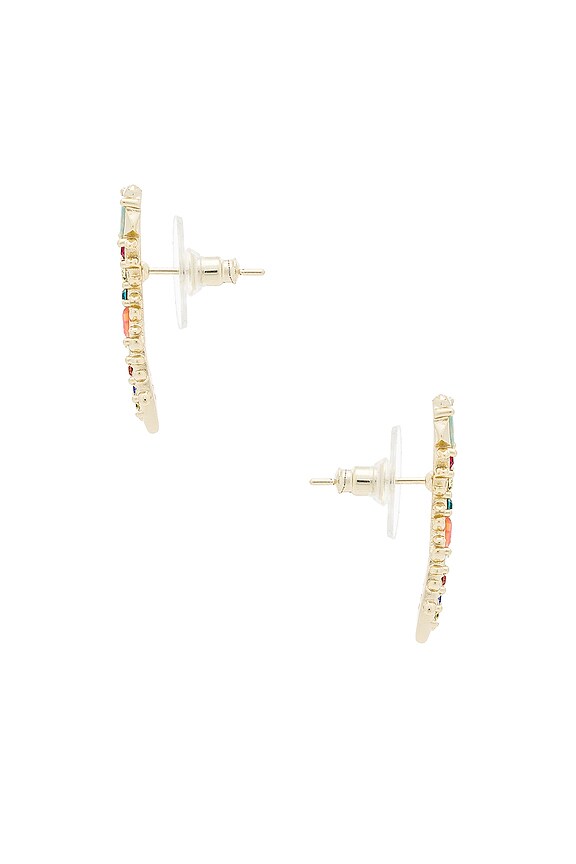 view 2 of 2 Sinclair Earring Climber in Gold Multi Gem Mix