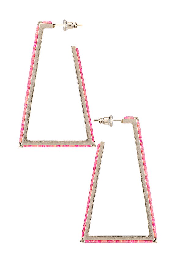 view 1 of 2 Easton Opal Earrings in Gold Hot Pink Kyocera Opal