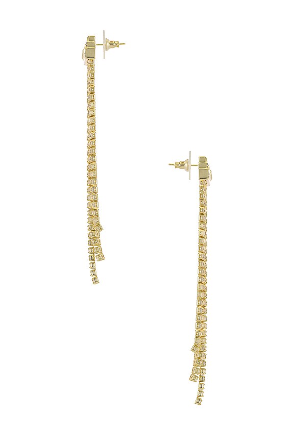 view 2 of 3 Vienna Statement Earrings in Gold Metal White CZ