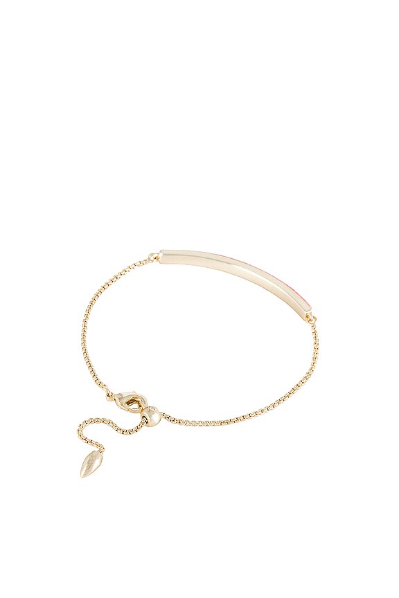 view 2 of 2 Eloise Ann Delicate Chain Bracelet in Gold & Coral Kyocera Opal