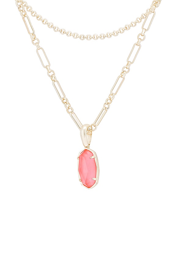 view 2 of 2 Elisa Multi Strand Necklace in Iridescent Coral Illusion