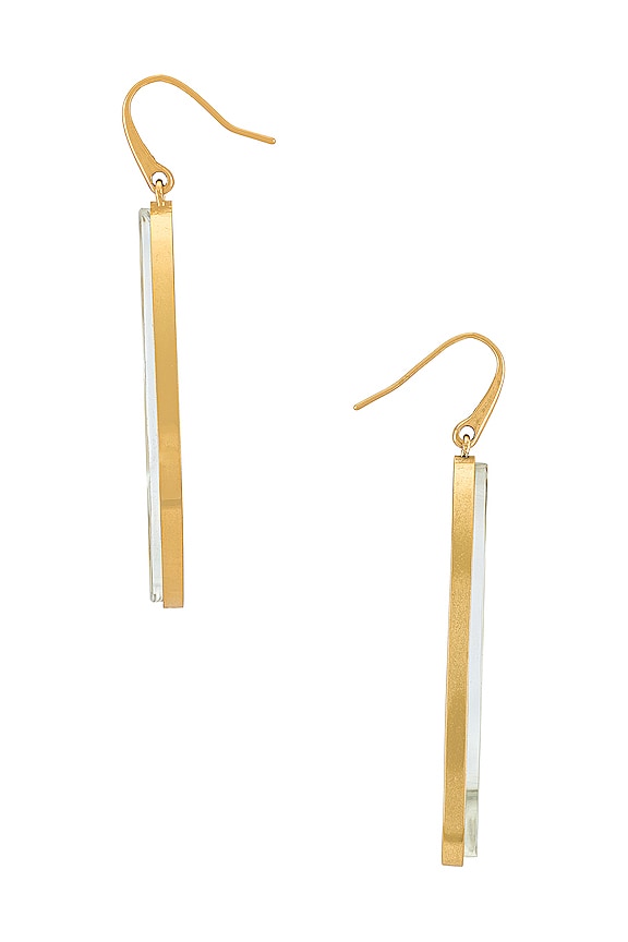 view 2 of 2 Mckenna Drop Earrings in Vintage Gold White Abalone Shell