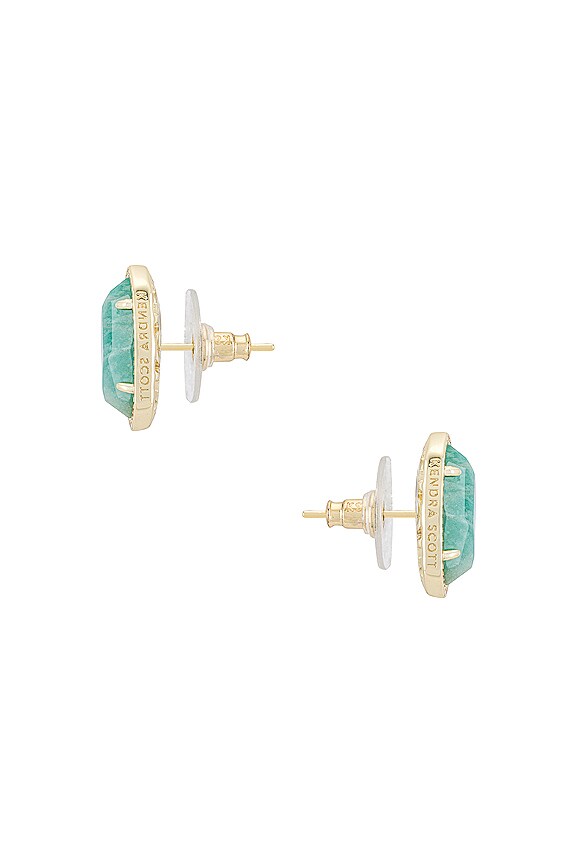 view 2 of 2 Ellie Earring in Gold Dark Teal Amazonite