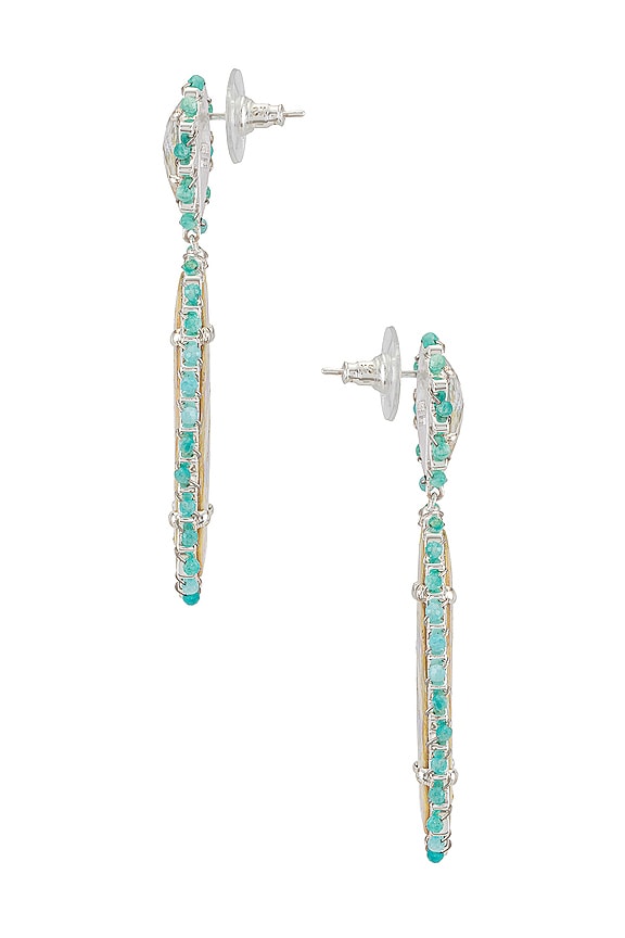 view 2 of 2 Parsons Statement Earring in Bright Silver Iridescent Abalone