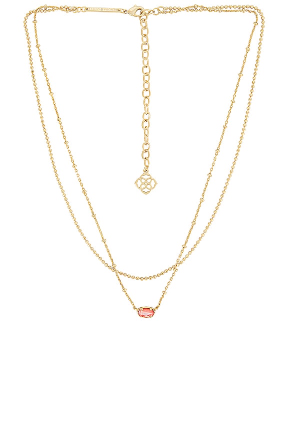 view 1 of 2 Emillie Gold Multi Strand Necklace in Rose Mother Of Pearl