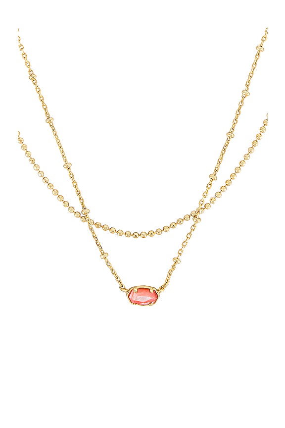 view 2 of 2 Emillie Gold Multi Strand Necklace in Rose Mother Of Pearl