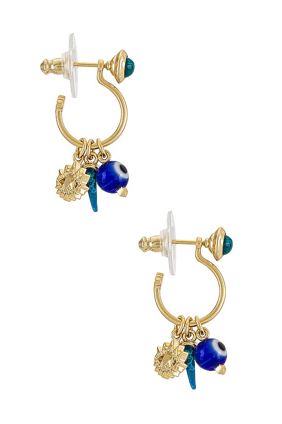 view 2 of 2 Gemma Convertible Huggie Earring Set in Gold Teal Mix