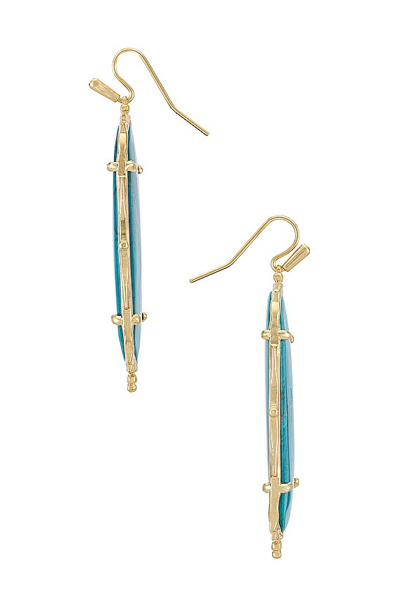 view 2 of 2 Baroque Ella Drop Earring in Gold Teal Howlite