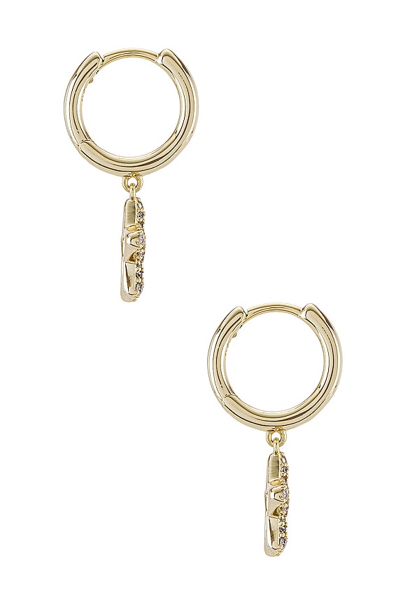 view 2 of 2 Jae Star Crystal Huggie Earrings in Gold & White Crystal
