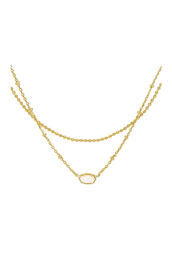 view 2 of 2 Emilie Multi Strand Necklace in Gold & White Opal