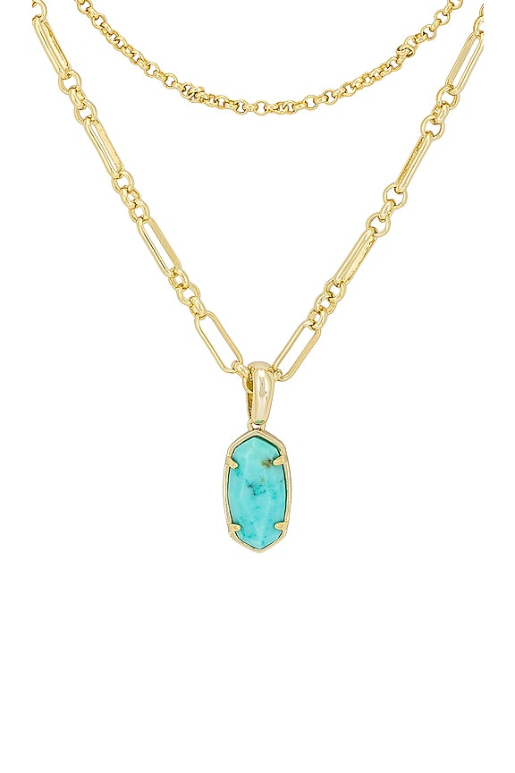 view 2 of 2 Elisa Triple Strand Necklace in Gold & Light Blue