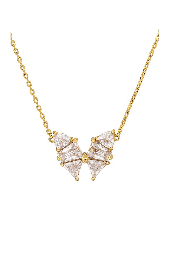 view 2 of 2 Blair Butterfly Pendant Necklace in Gold White Crystal