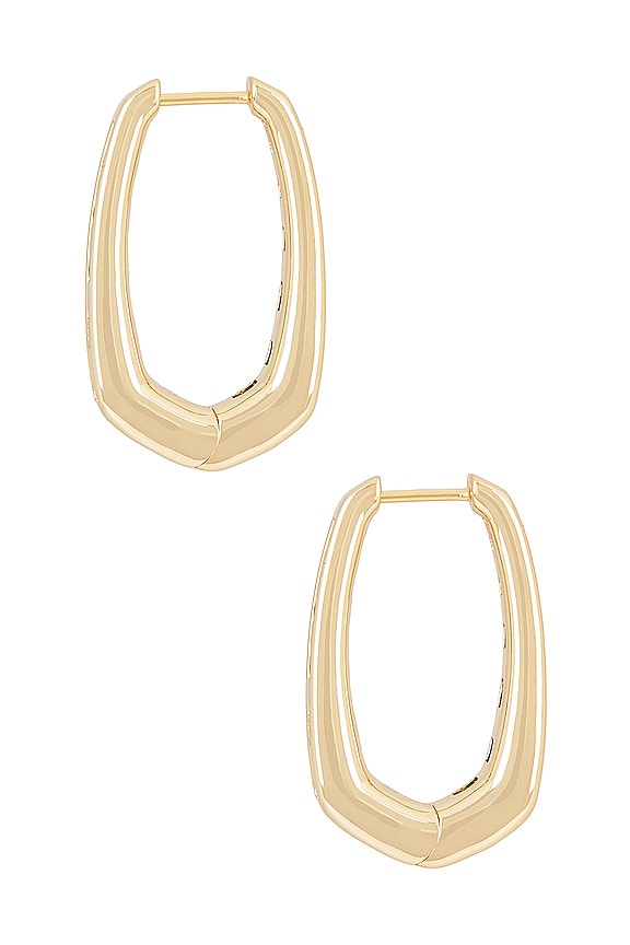 view 2 of 3 Parker Hoops in Gold Emerald Mix