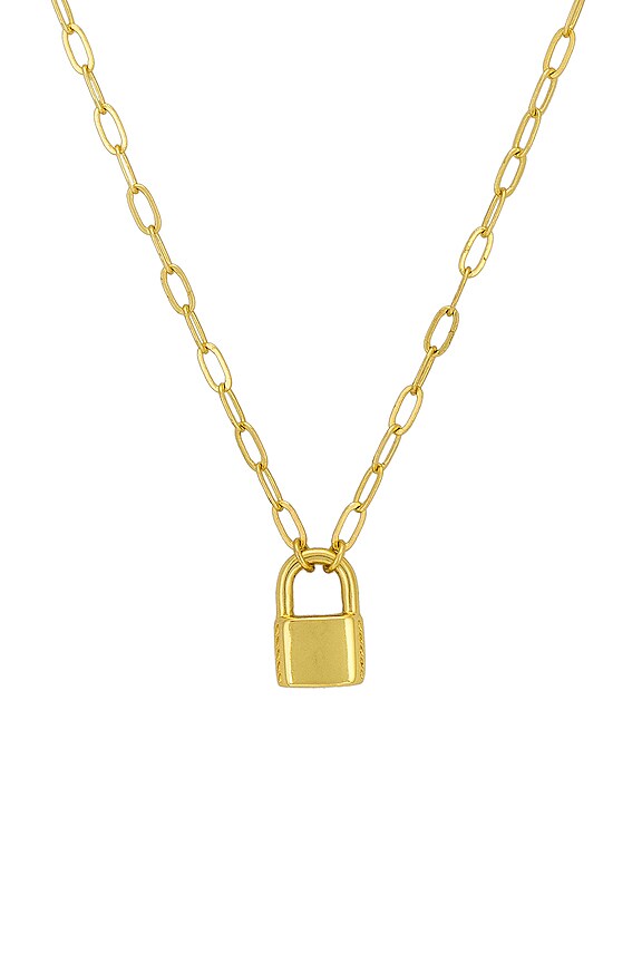 view 2 of 2 Jess Small Lock Chain Necklace in Gold