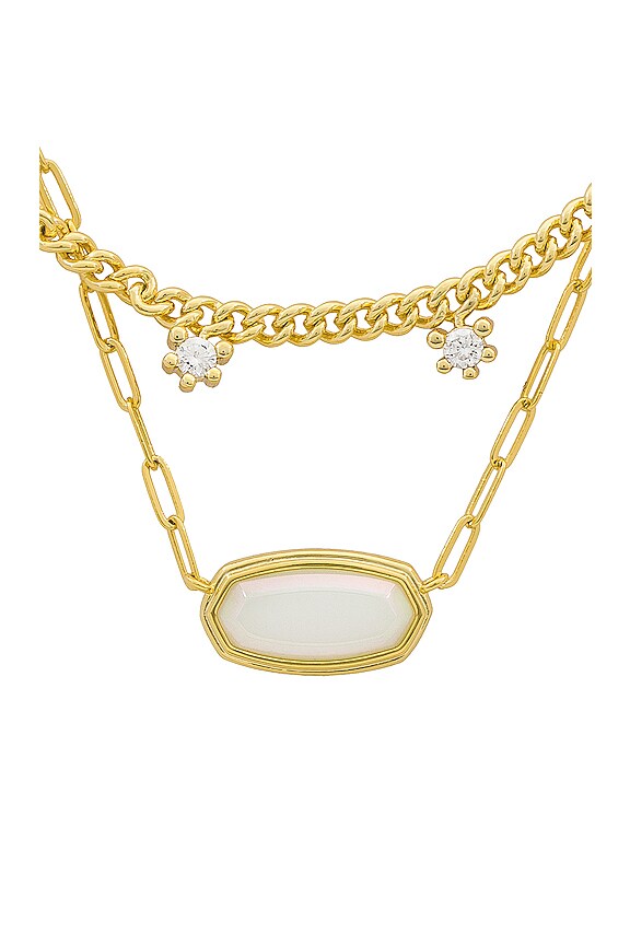view 2 of 2 Framed Elisa Multi Strand Necklace in Gold & Iridescent Opalite Illusion