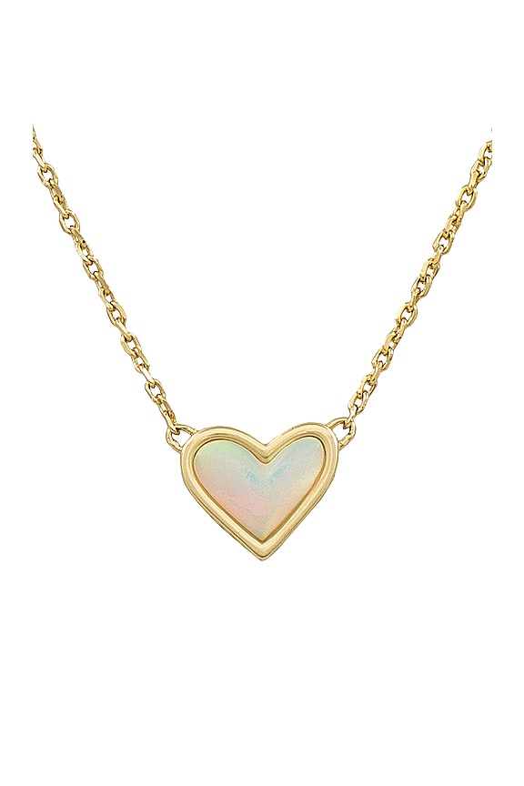 view 2 of 2 COLLIER PENDENTIF COURT FRAMED ARI HEART in Gold & White Opalescent