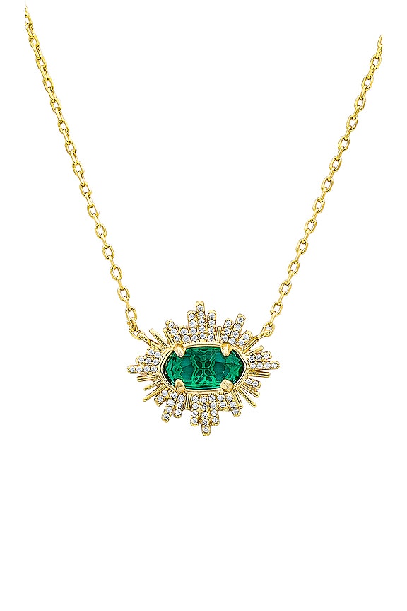 view 2 of 2 GRAYSON SUNBURST FRAME ショートペンダントネックレス in Green Glass