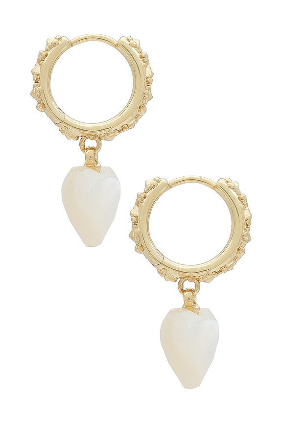 view 2 of 3 PENNY HEART ハートハギーイヤリング in Ivory Mother Of Pearl