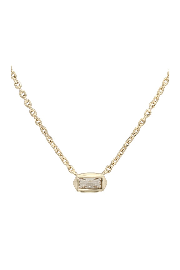 view 2 of 2 Fern Pendant Necklace in Gold & White Crystal