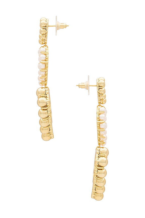 view 2 of 2 Ashton Pearl Heart Statement Earrings in White Pearl