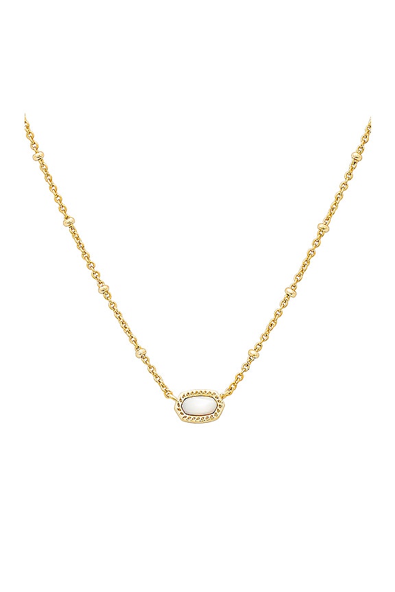 view 2 of 2 Mini Elisa Pendant Necklace in Gold & Ivory Mother Of Pearl