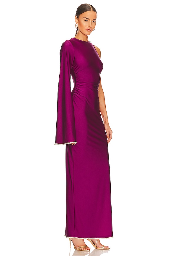 view 2 of 5 x REVOLVE Khriya Pearl Trim Maxi Dress in Cranberry