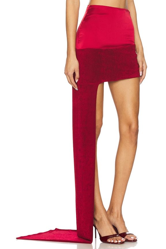 view 2 of 6 SKIRT 미니 스커트 in Burgundy