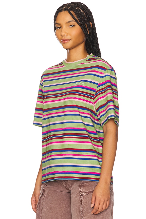 view 2 of 5 Celeste Stripes Tee in Laurel Green