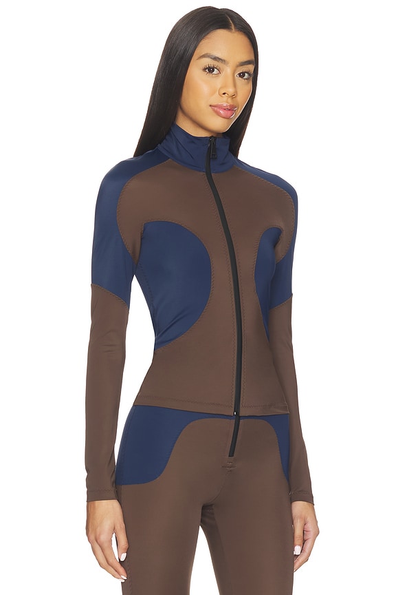 view 2 of 4 Joyce Cardigan in Brown & Navy