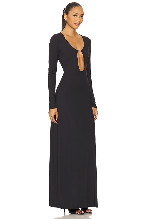 view 2 of 3 Echauffe Open Long Gown in Black