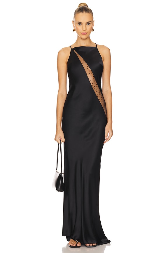 view 2 of 4 Merci Asymmetric Gown in Black