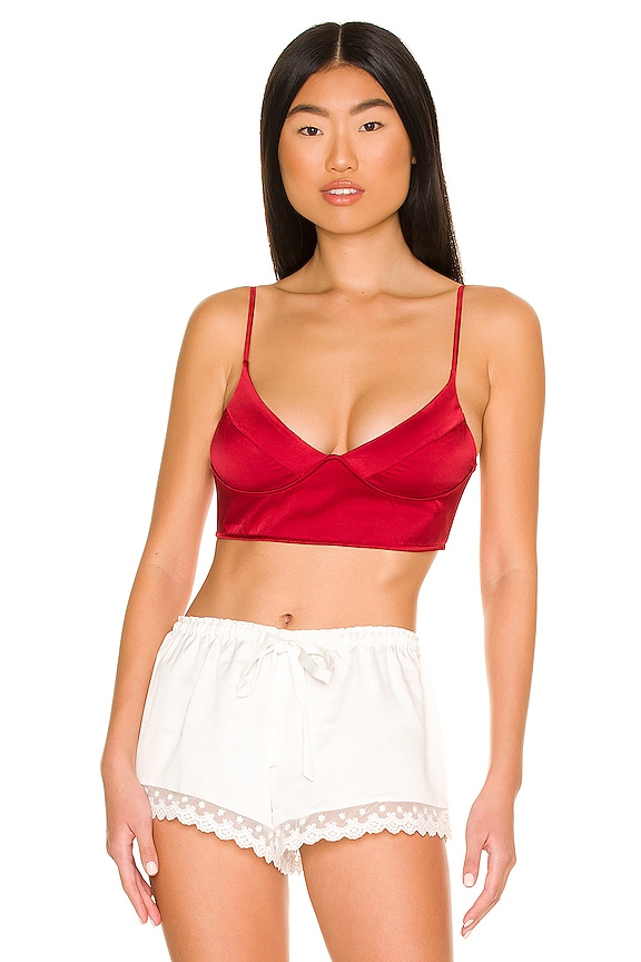 view 2 of 5 Tous Les Jours Longline Bra in Red