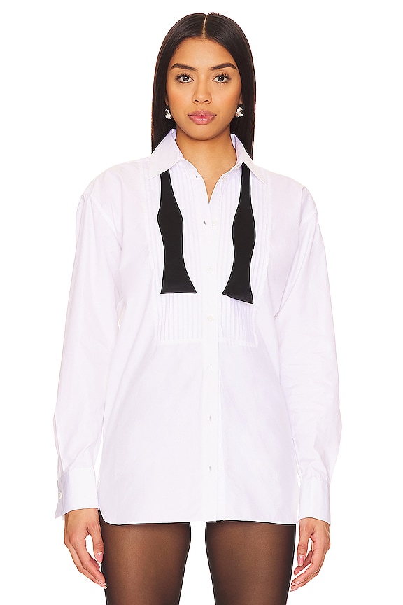 view 2 of 5 CHEMISE TUXEDO in White