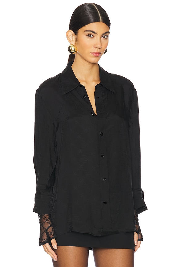 view 2 of 5 Exposed Glove Blouse in Black