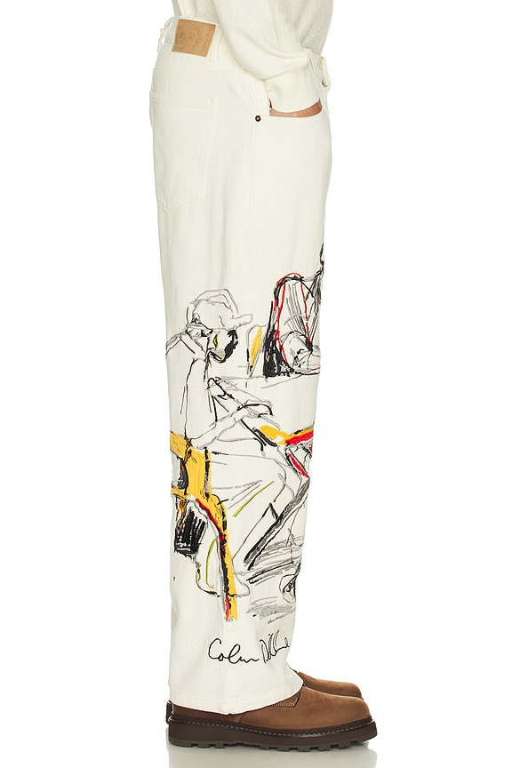 view 2 of 7 Dominos Embroidery Jeans in Cream