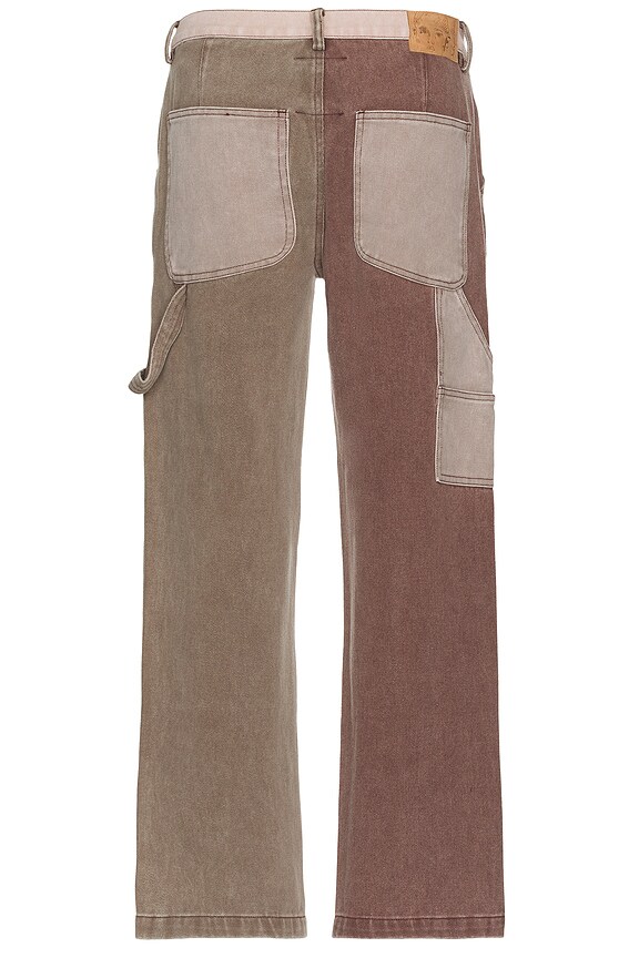view 2 of 7 PANTALON FANTAISIE PATCHWORK FACE in Brown & Multi