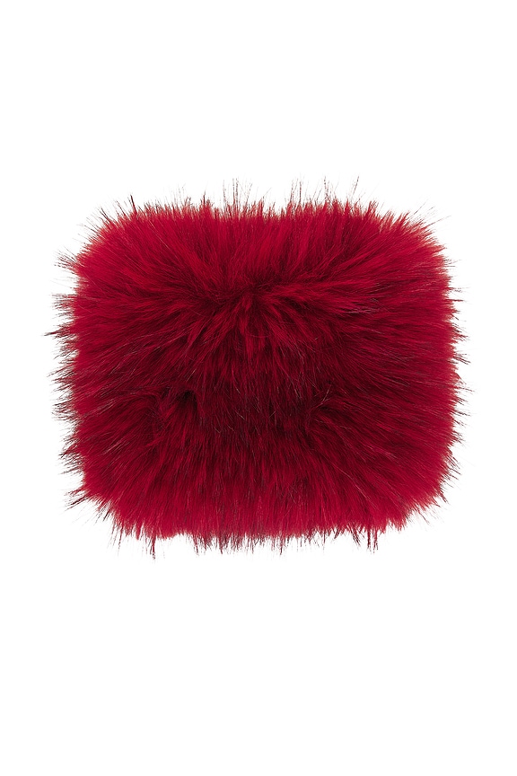 view 2 of 2 Faux Fur Ankle Warmer in Red