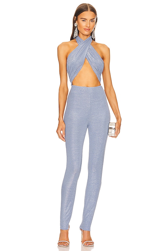 view 2 of 5 Glitter Wrap Jumpsuit in Mint