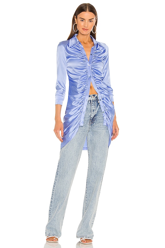 view 2 of 4 Ruched Silk Mini Dress in Violet