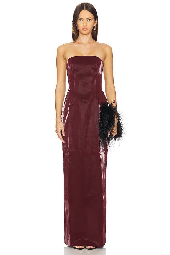 view 2 of 4 Lilly Red Patent Gown in Red