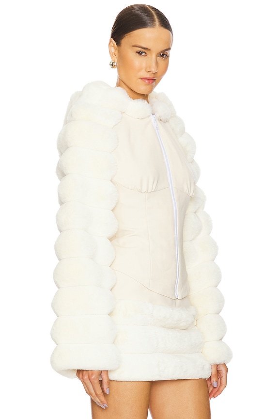 view 2 of 4 Faux Fur Hooded Jacket in Cream