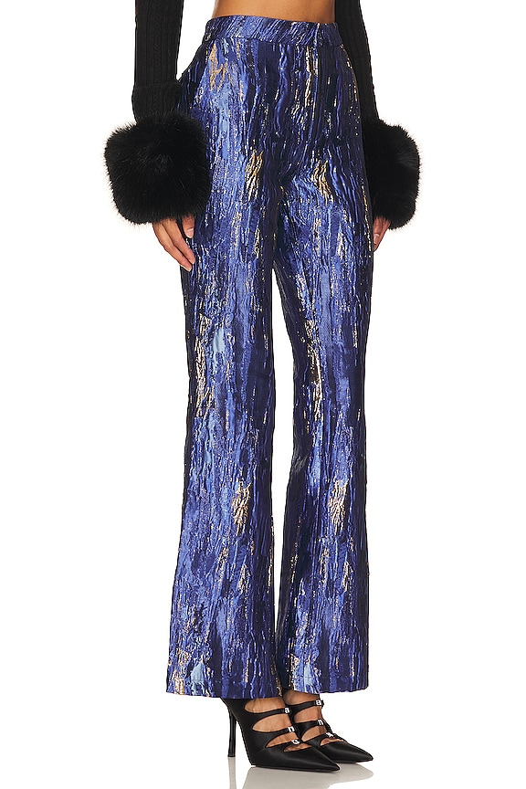 view 2 of 4 Jacquard Pant in Metallic Blue