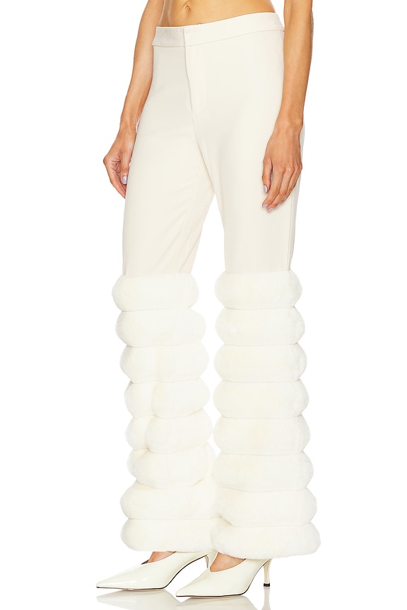 view 2 of 6 Faux Fur Pants in White