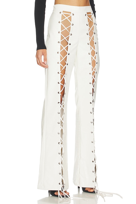 view 2 of 6 PANTALON LACE UP in White