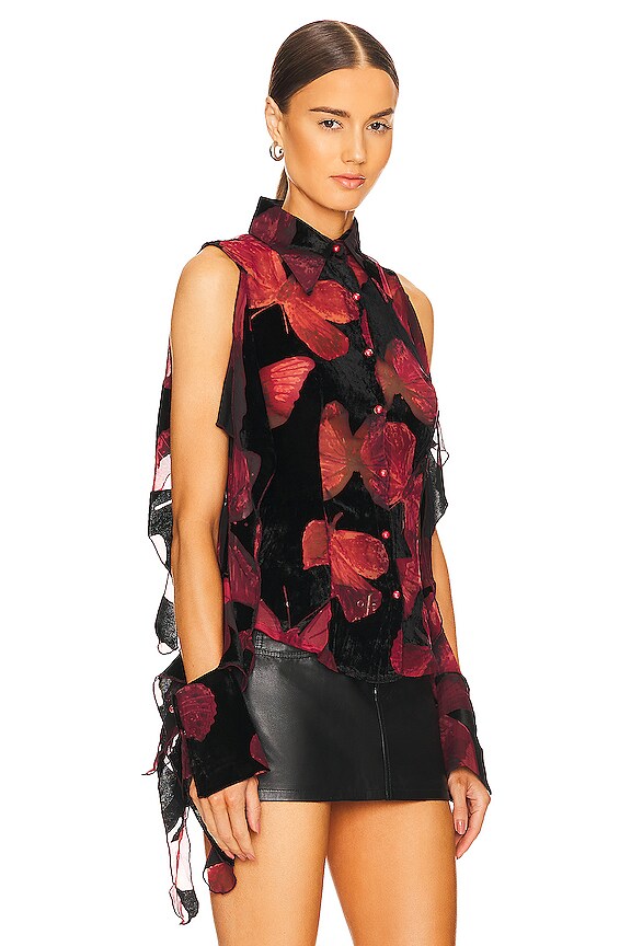 view 2 of 5 Velvet Butterfly Tie Top in Multi