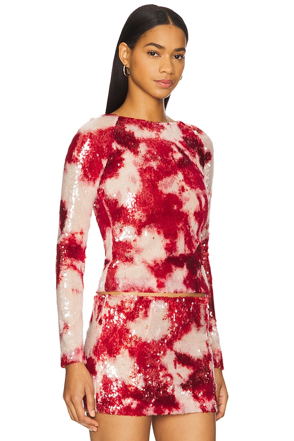 view 2 of 5 Sequin Top in Red