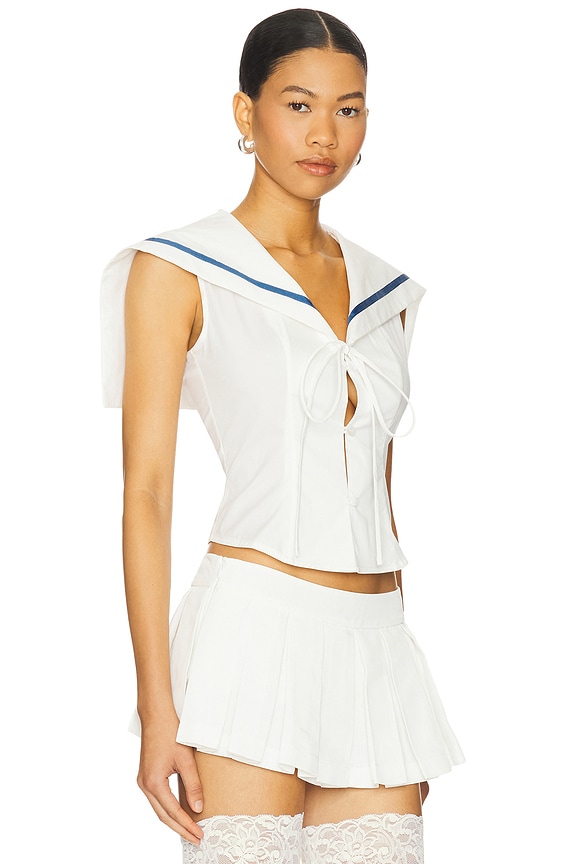 view 2 of 4 Sailor Corset Top in White