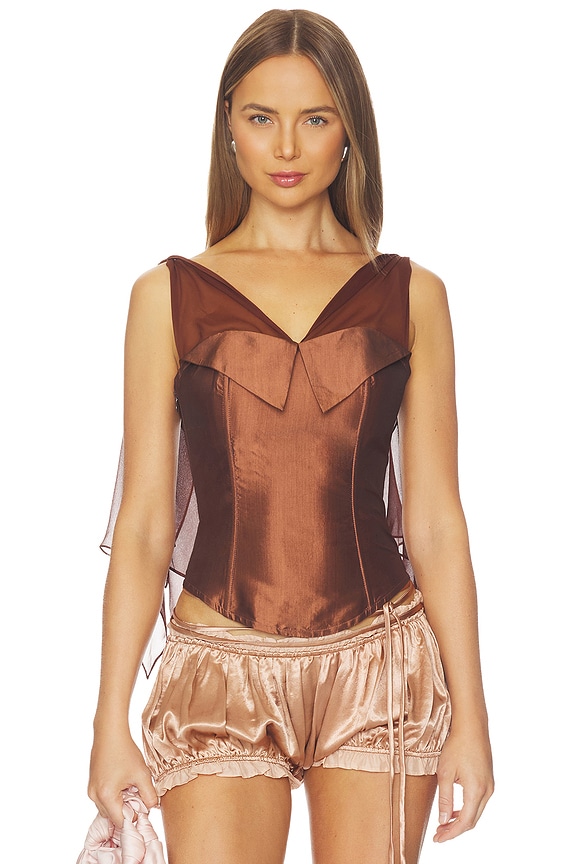 view 1 of 4 Kemle Corset Top in Brown